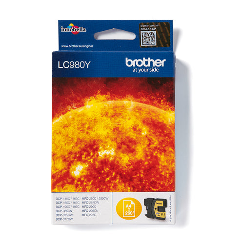 Brother LC980Y ink cartridge 1 pc(s) Original Yellow Brother LC980Y ink cartridge 1 pc(s) Original Yellow